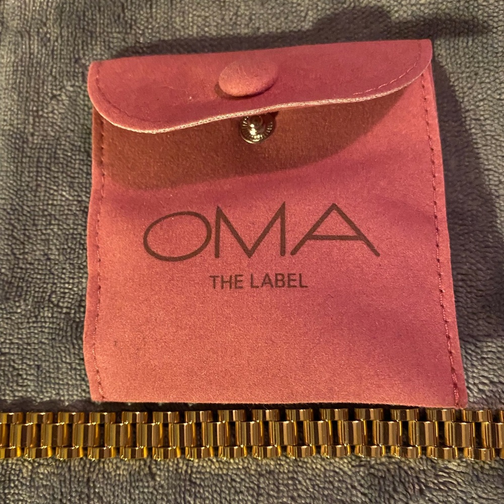 Oma Timepiece bracelet.  18k gold plated